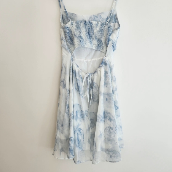 Light Blue Floral Mini Dress - Picture 2 of 3